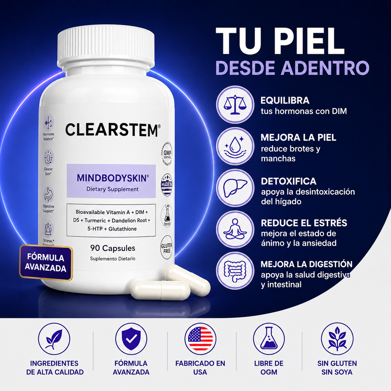 CLEARSTEM® Piel limpia, equilibrada y radiante.