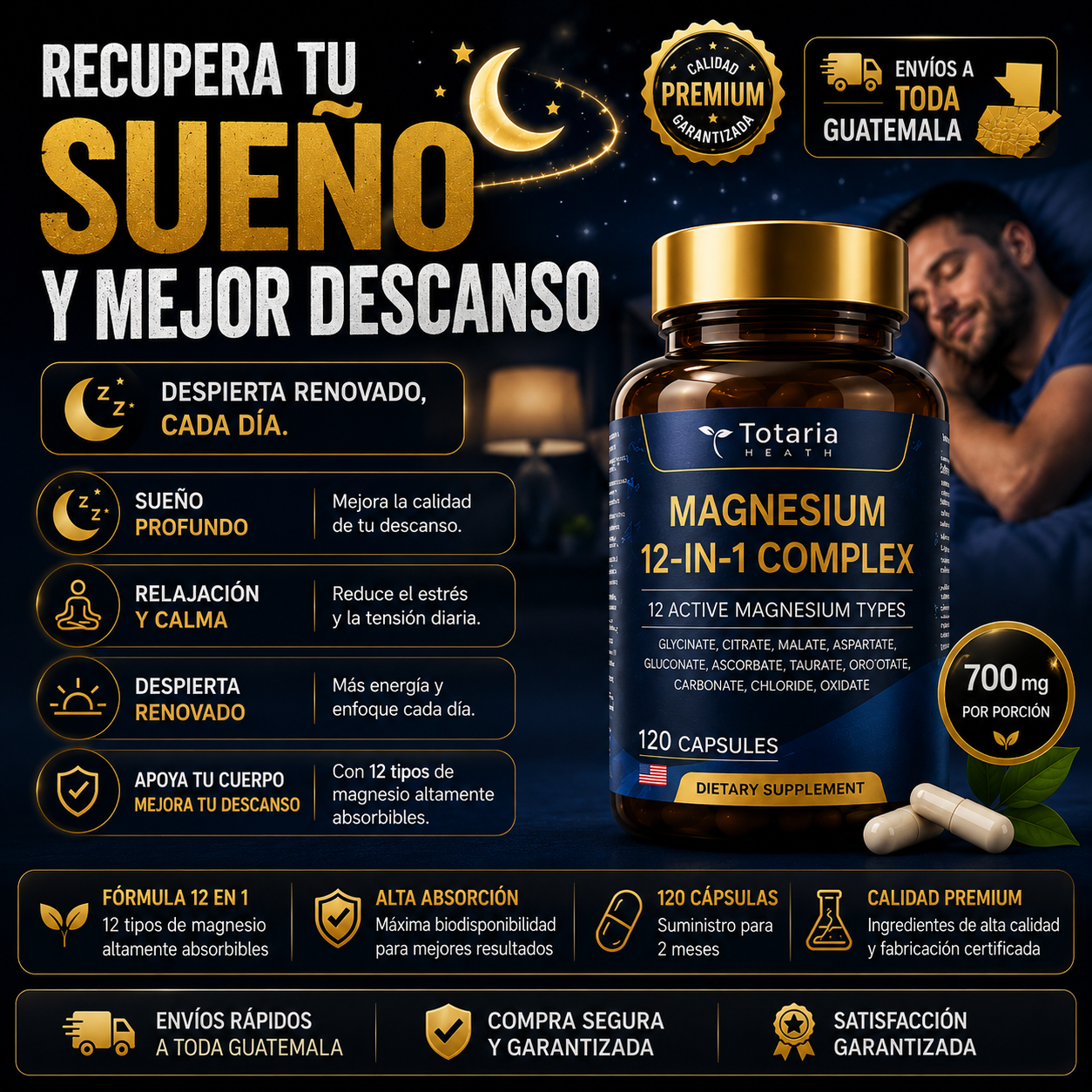 ¿Estrés, Cansancio y Mal Descanso? | Magnesio 12 en 1 para Dormir Mejor y Recuperar tu Energía 🌙
