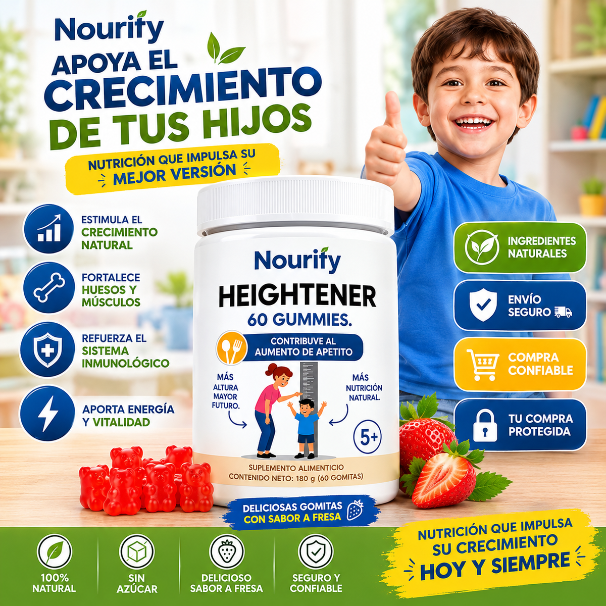 ¿Tu Hijo Necesita Más Nutrición? | Heightener Gummies para Apoyar su Crecimiento y Desarrollo