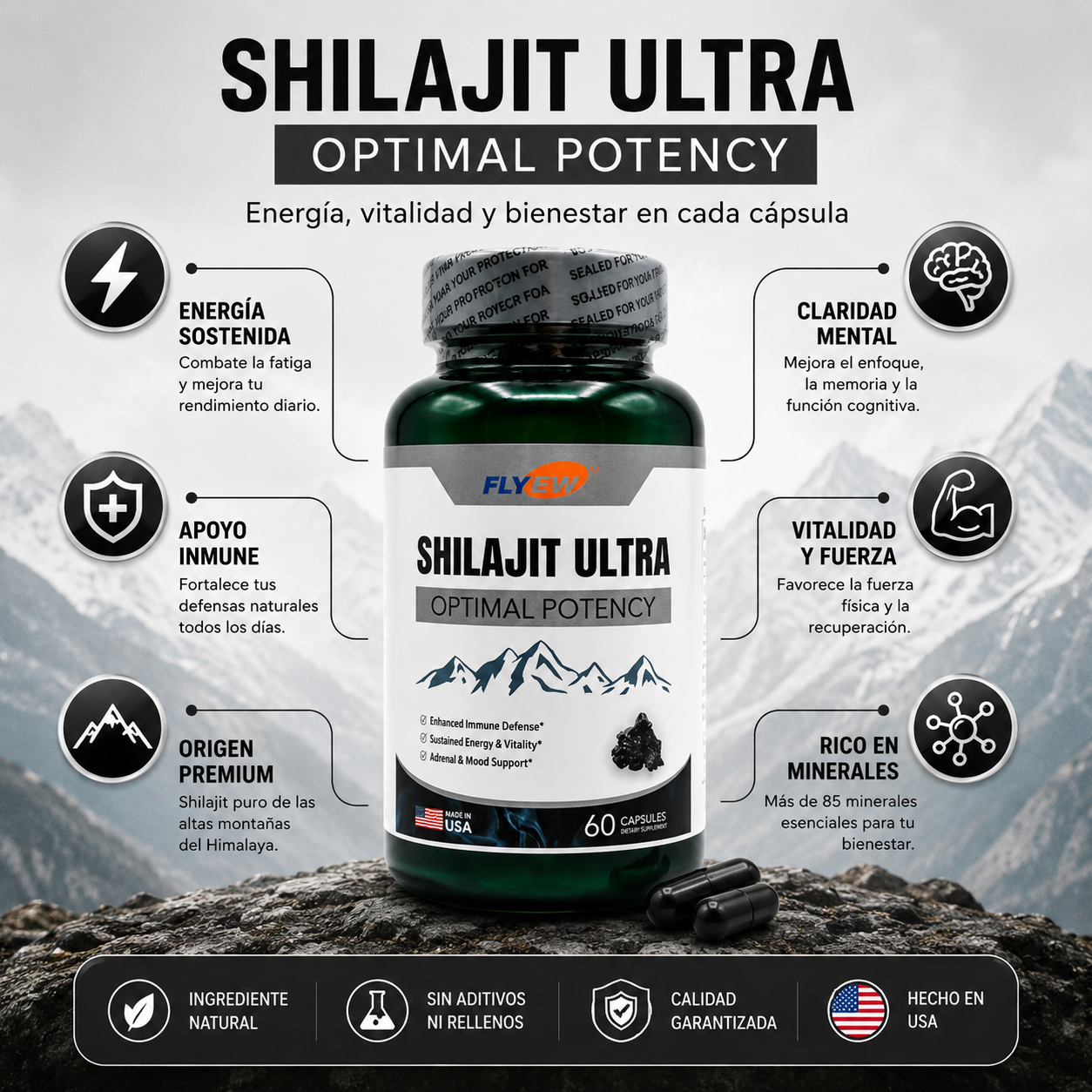 ¿Te Sientes Sin Energía ni Motivación? | Shilajit Ultra Potency para Rendimiento Diario 💪