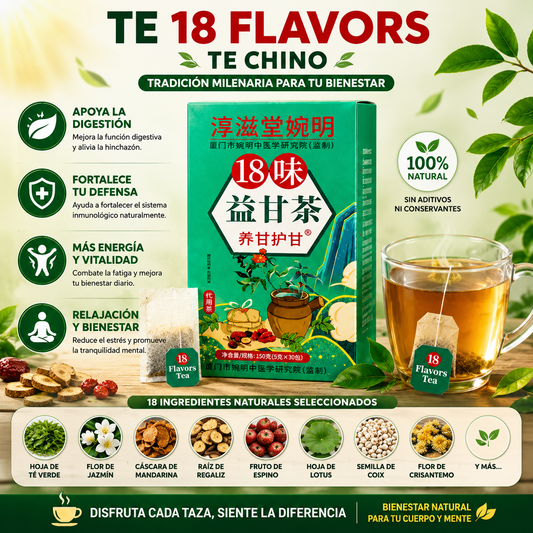 TE 18 FLAVORS - TE CHINO® Bienestar natural, energía y equilibrio en cada taza