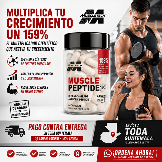 ¿Entrenas Duro y No Ves Crecimiento? | Muscle Peptide 185 para Ganar Más Masa Muscular y Fuerza 🚀