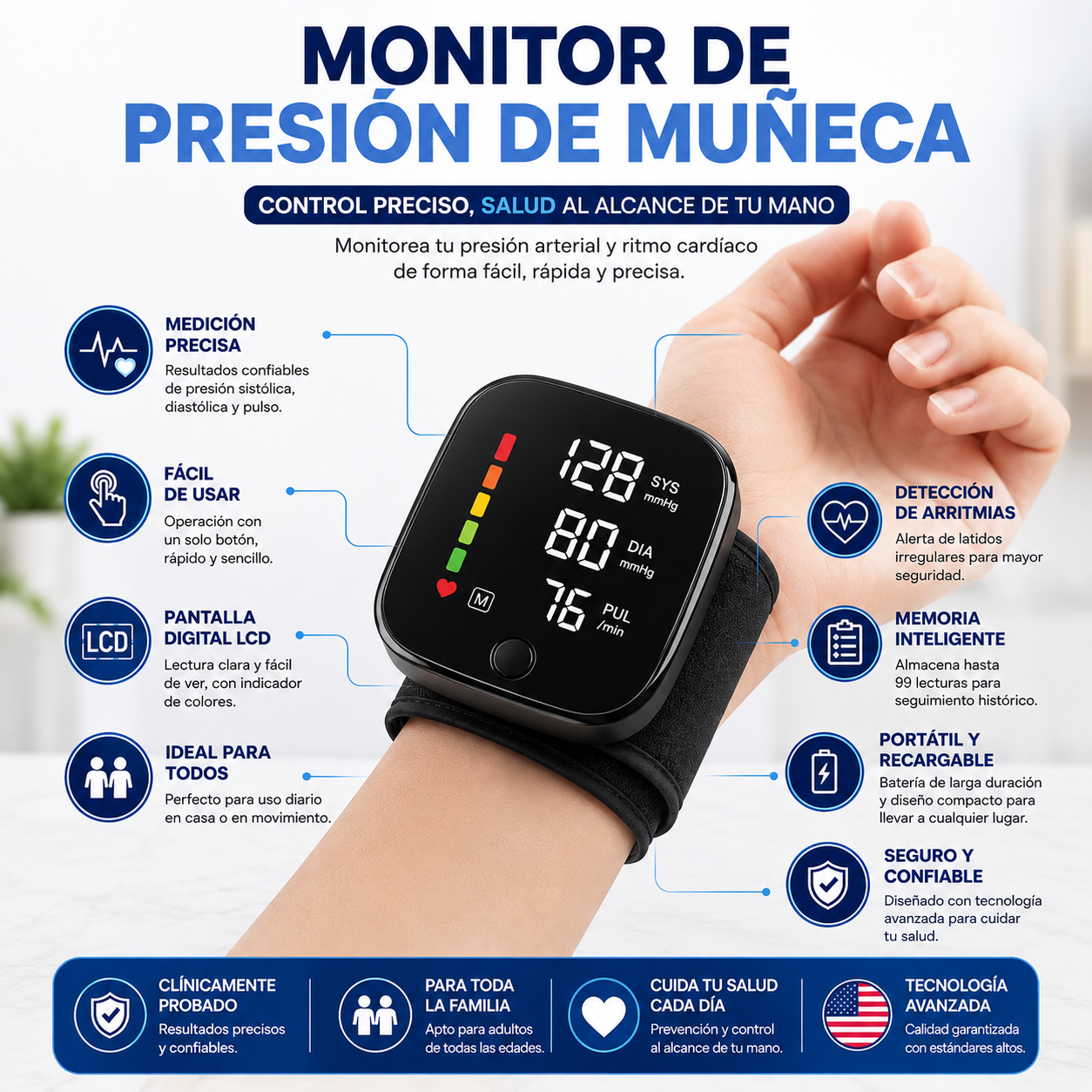 Cuida a tus padres desde casa | Tensiómetro Pro con Voz y Alerta Visual ❤️