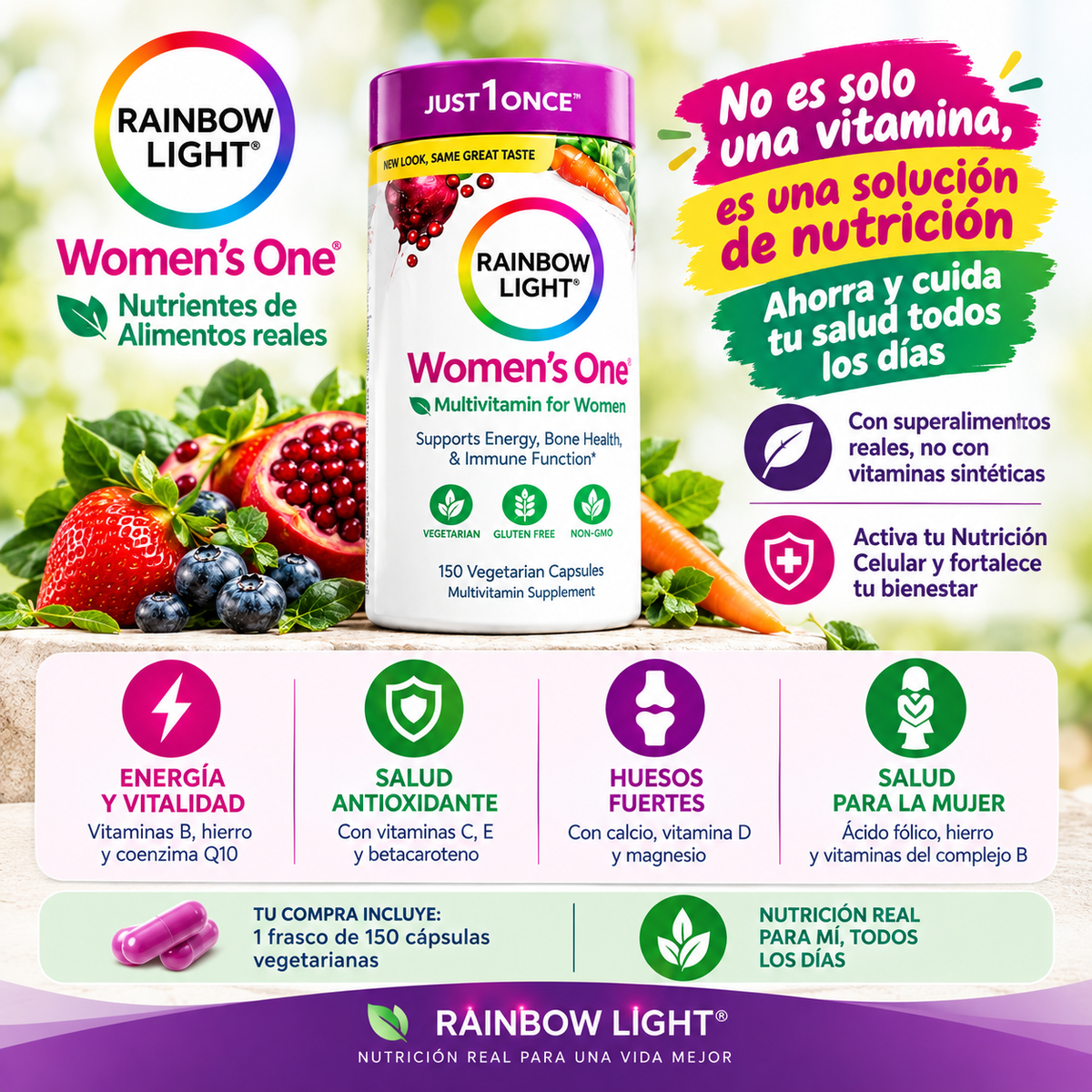 Women’s One® | Multivitamínico Completo para Energía, Huesos y Bienestar Diario